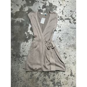 Sparrow‎ Anthropologie knit cotton angora wrap dress XSmall